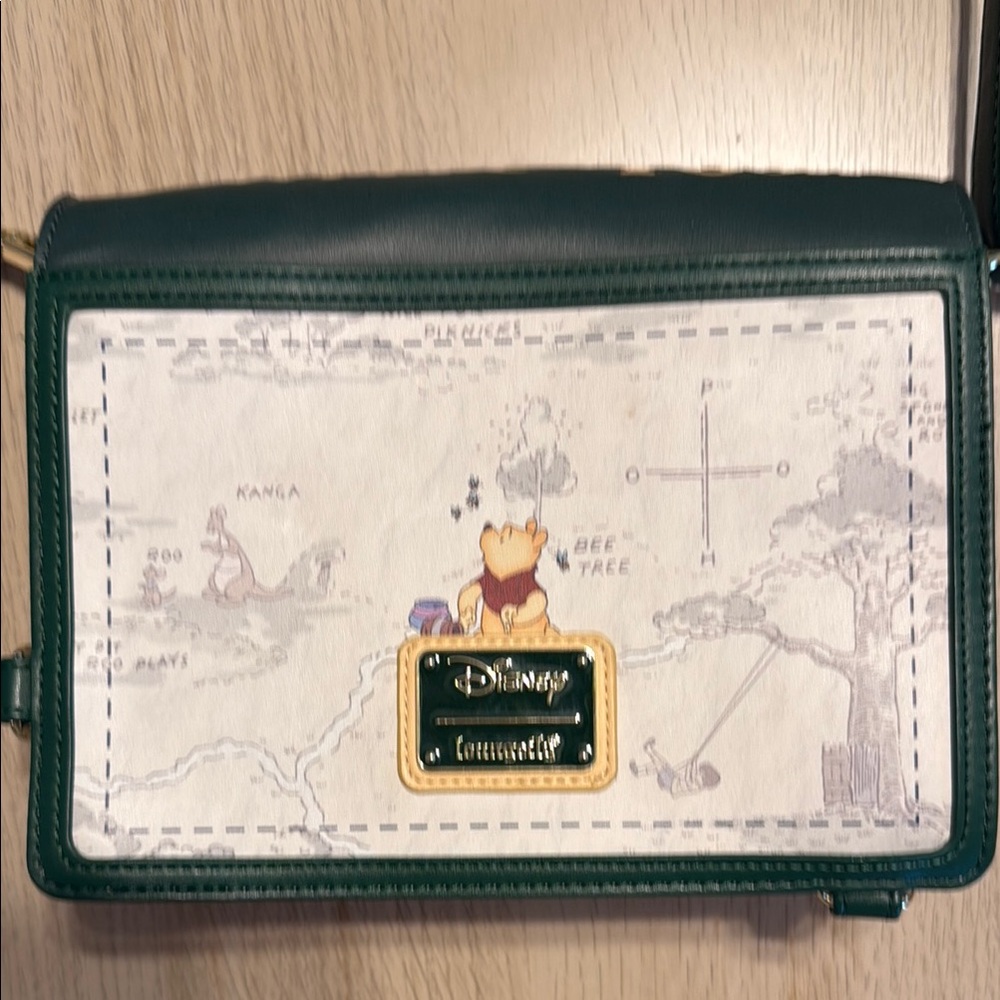 Disney Loungefly Winnie the Pooh Green and White Crossbody Bag/Backpack